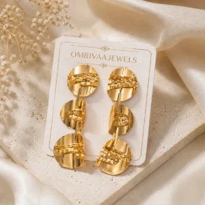 GOLD PLATED GEOMETRIC DROP EARINGS