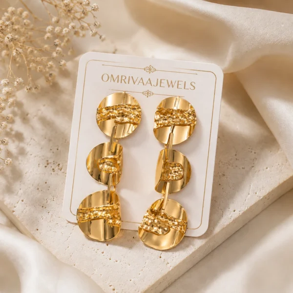 GOLD PLATED GEOMETRIC DROP EARINGS