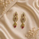 Royal Kundan Ruby Drop Jhumka Earring