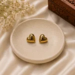 Textured Heart Stud Earrings