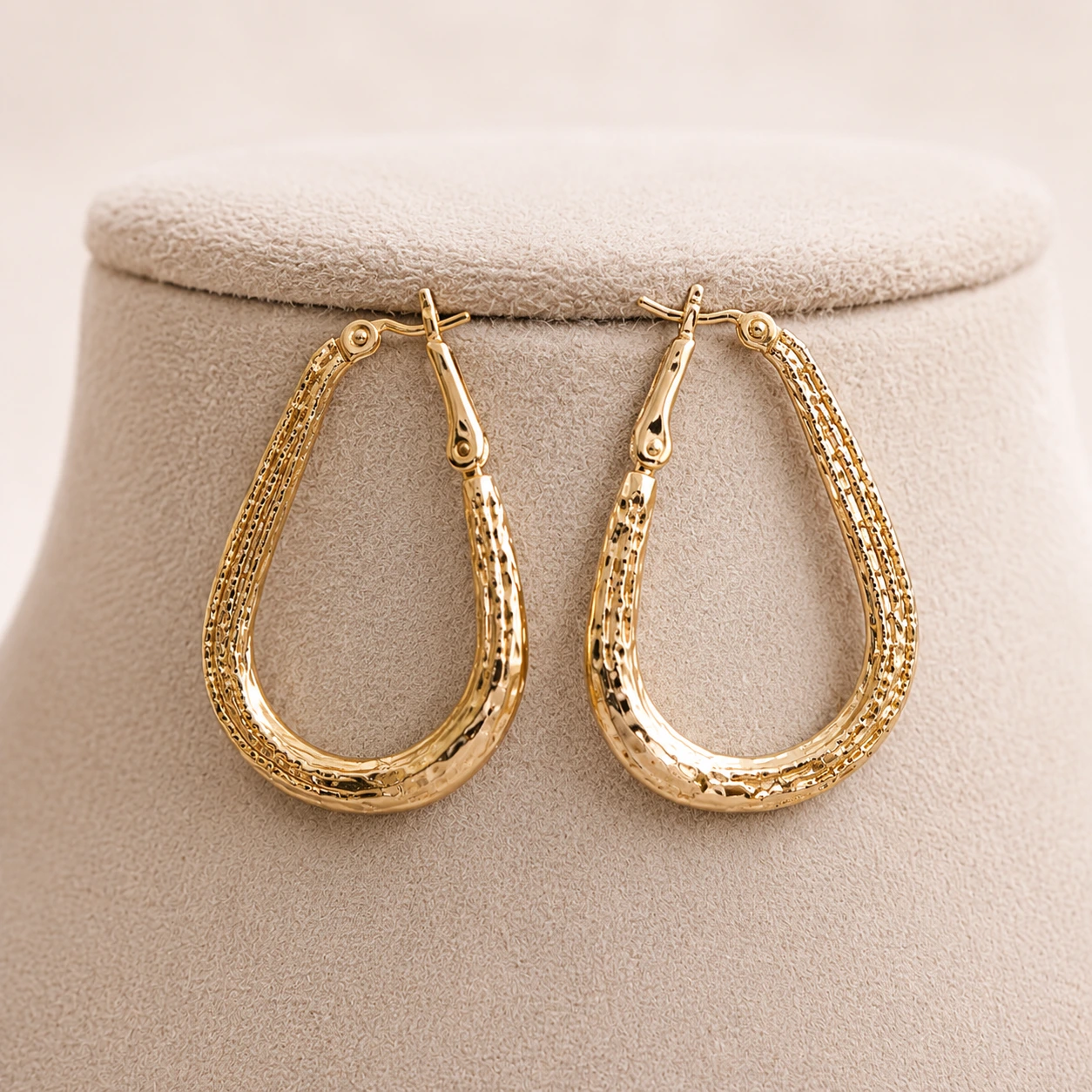 Triple Layer Teardrop Hoop Earrings