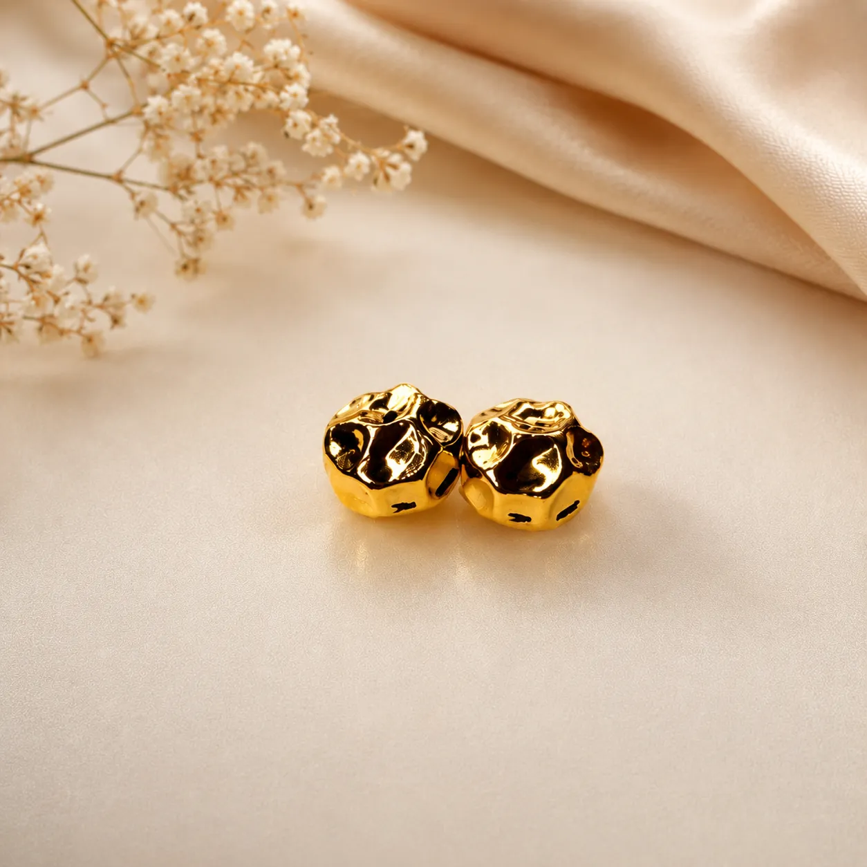 GOLD BEAD STUD EARRINGS