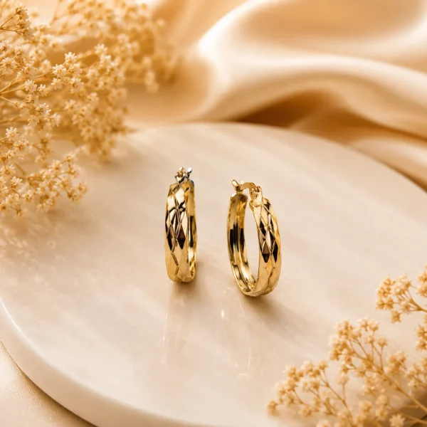 Layered Dual Finish Gold Hoop Earrings